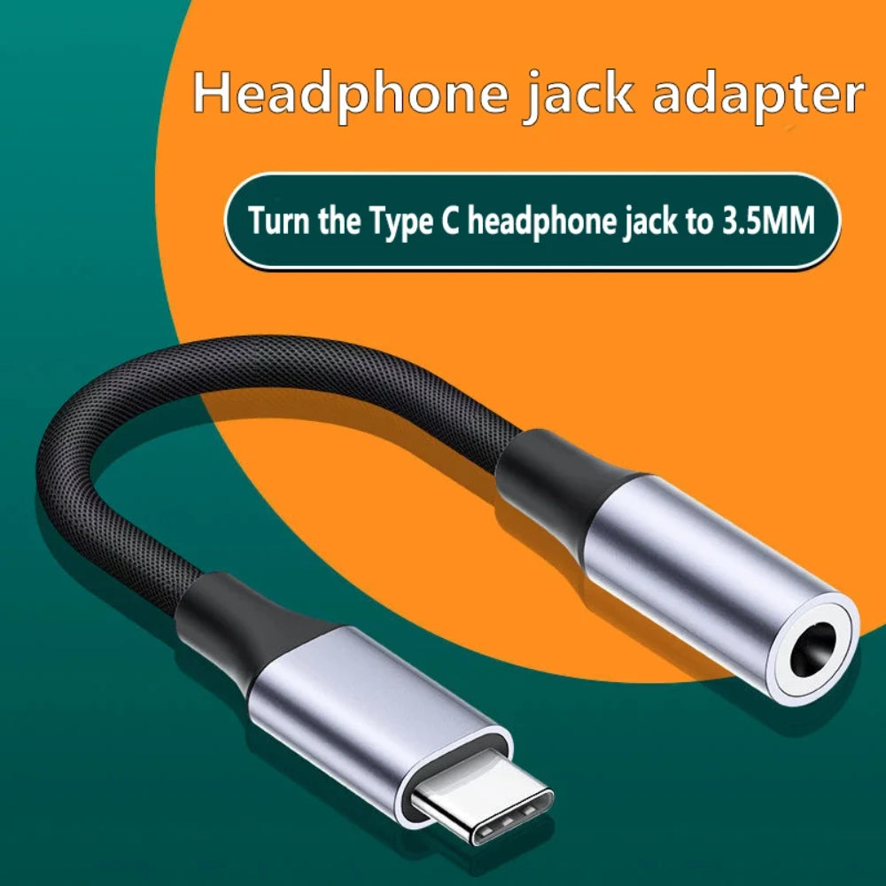 NNBILI HiFi USB Type C To 3.5 Jack Earphone Adapter USB-C 3 5mm Audio Cable Converter For IPhone 15 Series Samsung Galaxy Huawei