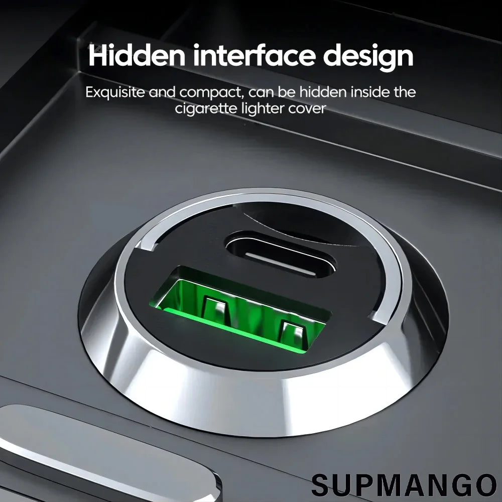 Mini PD QC Pull Ring Fast Charging Car Charger USB C Car Phone Charger Adapter For iPhone 13 12 Xiaomi Samsung Huawei
