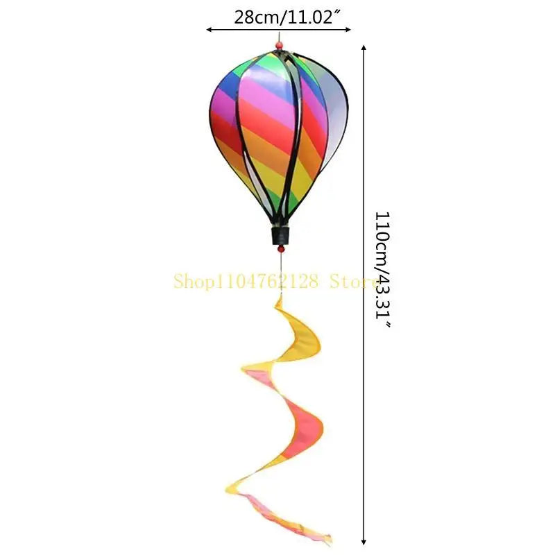 Rotating Wind Striped Tie dye Windsock Hanging Ornament Decor Supplies best sale