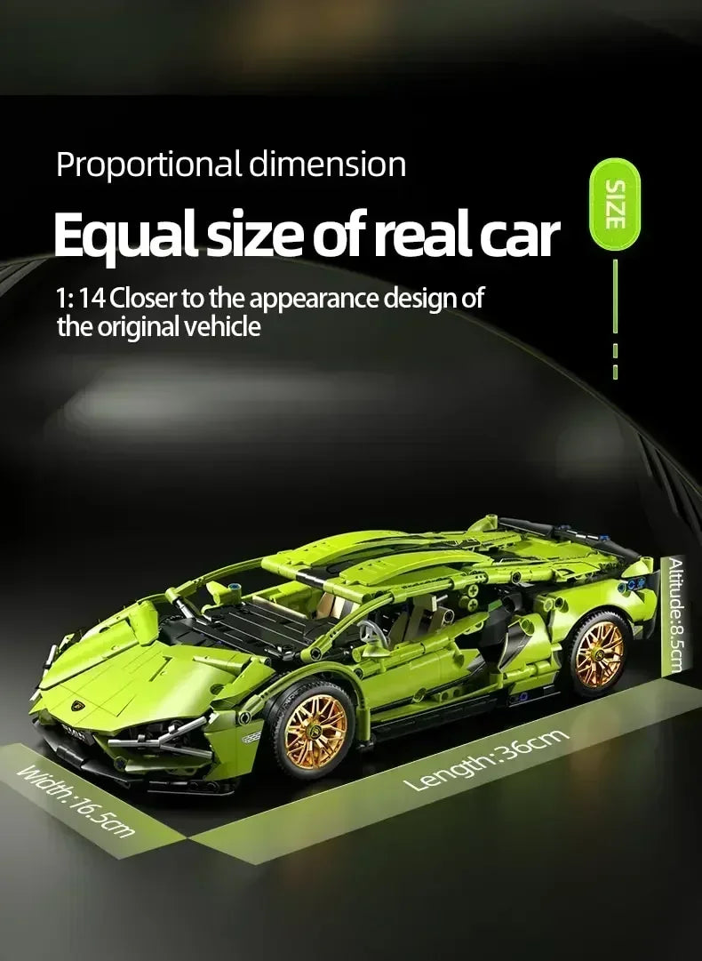 Hot Technical Racing Sport Car 1280PCS Remote Control Car Model Building Blocks City Supercar Brick Puzzle Toys Kid Adult Gift