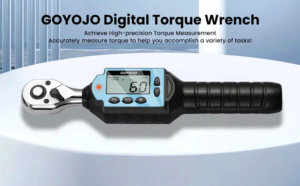 New Digital Preset Torque Wrench 1/2" 3/8" 1/4"  Bidirectional Ratchet Head Professional Adjustable Bicycle Repair Hand Tools
