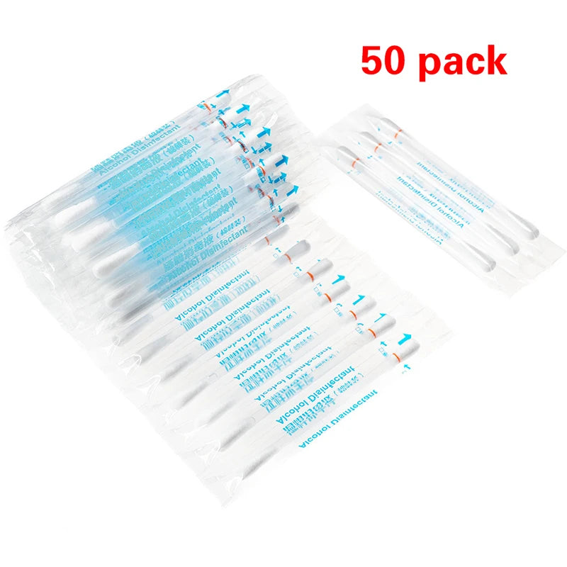 50PCS/Lot Medical Alcohol Disposable Emergency Cotton Stick Iodine Disinfected Swab First Aid For Children Adults Baby