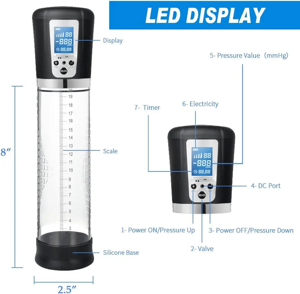 Hannibal LCD Electric Penis Pump Penis Enlargement Extend Pump Penis Trainer Male Masturbators Cup Dick Pump Sex Toys for Men
