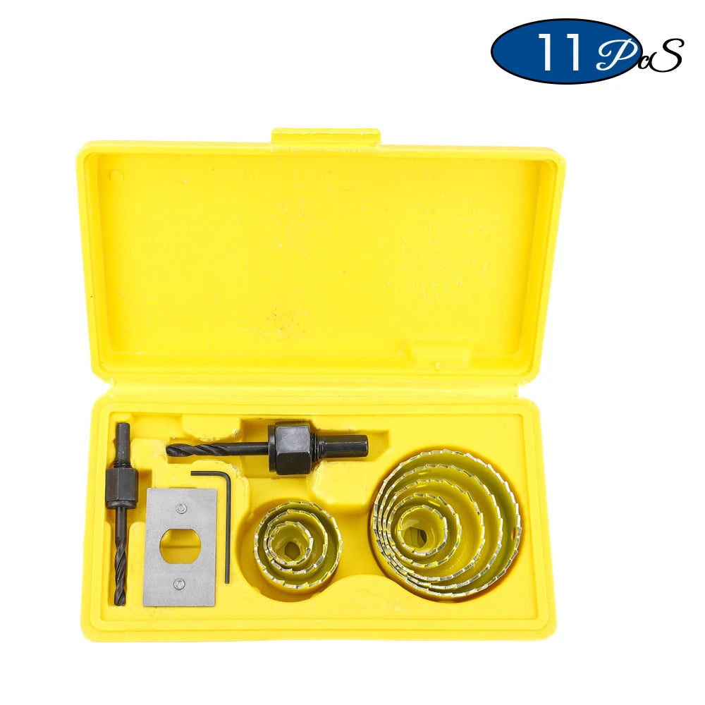 NINDEJIN 8/11/16pcs Hole Saw Kit #50 steel 19-127mm Hole Cutter Drill Bit Tool Hole Saw Set for Wood Plastic Wood Cutter