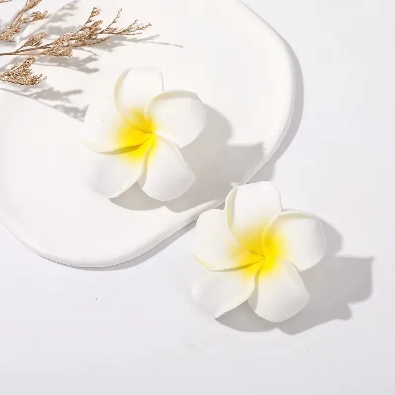 1-10pcs Plumeria Flower Hair Clips for Women Hairpins Girls Side Bangs Clips Flower Barrette Hawaiian Party Bag Hat Accessories