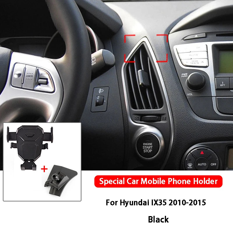 Car Mobile Phone Holder Air Vent Outlet Support GPS Stand Navigation Bracket For Hyundai New SantaFe IX25 IX35 Car Accessories