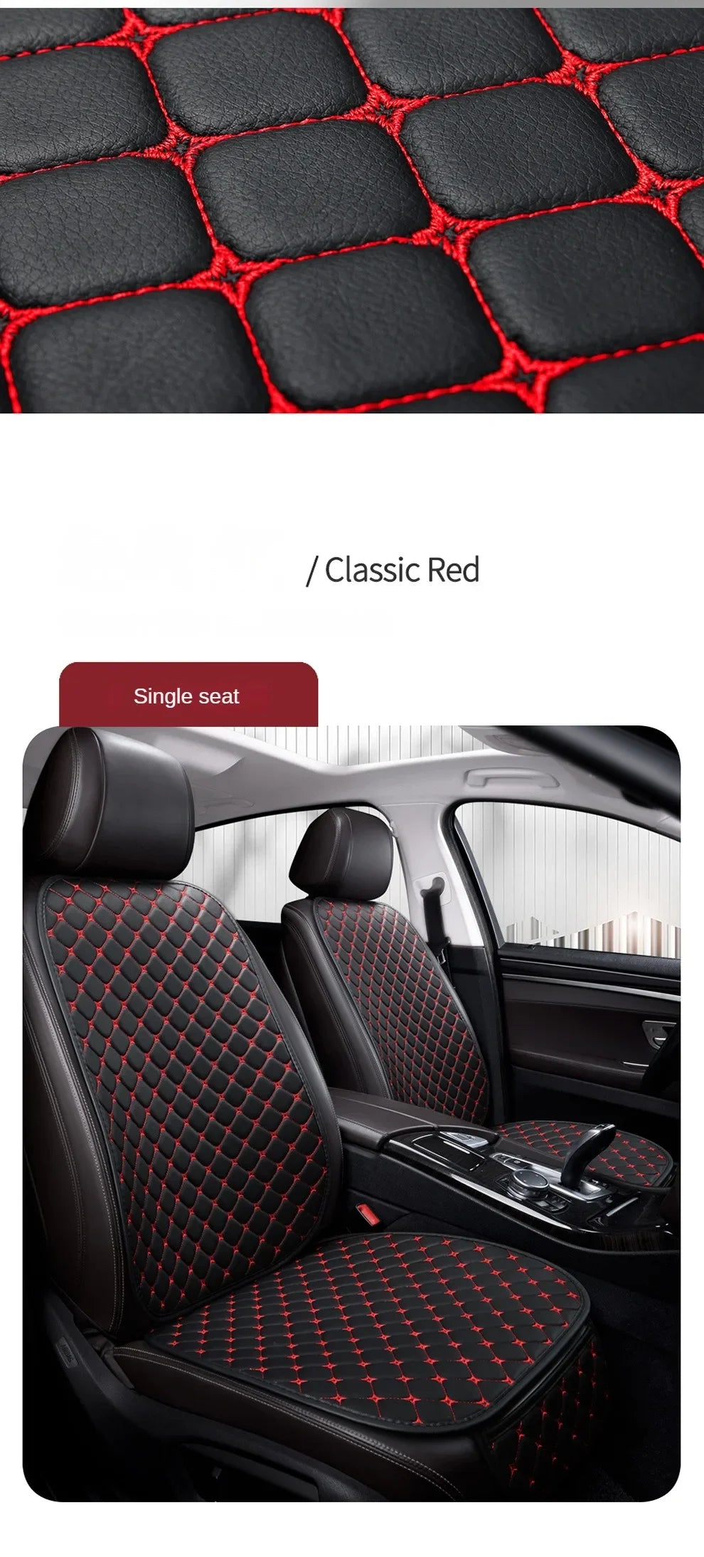 New Pu Leather Car Seat Cover Seat Back Cushion Minimalism Seat Cushion Universal Wear-resistant and Durable Four Seasons