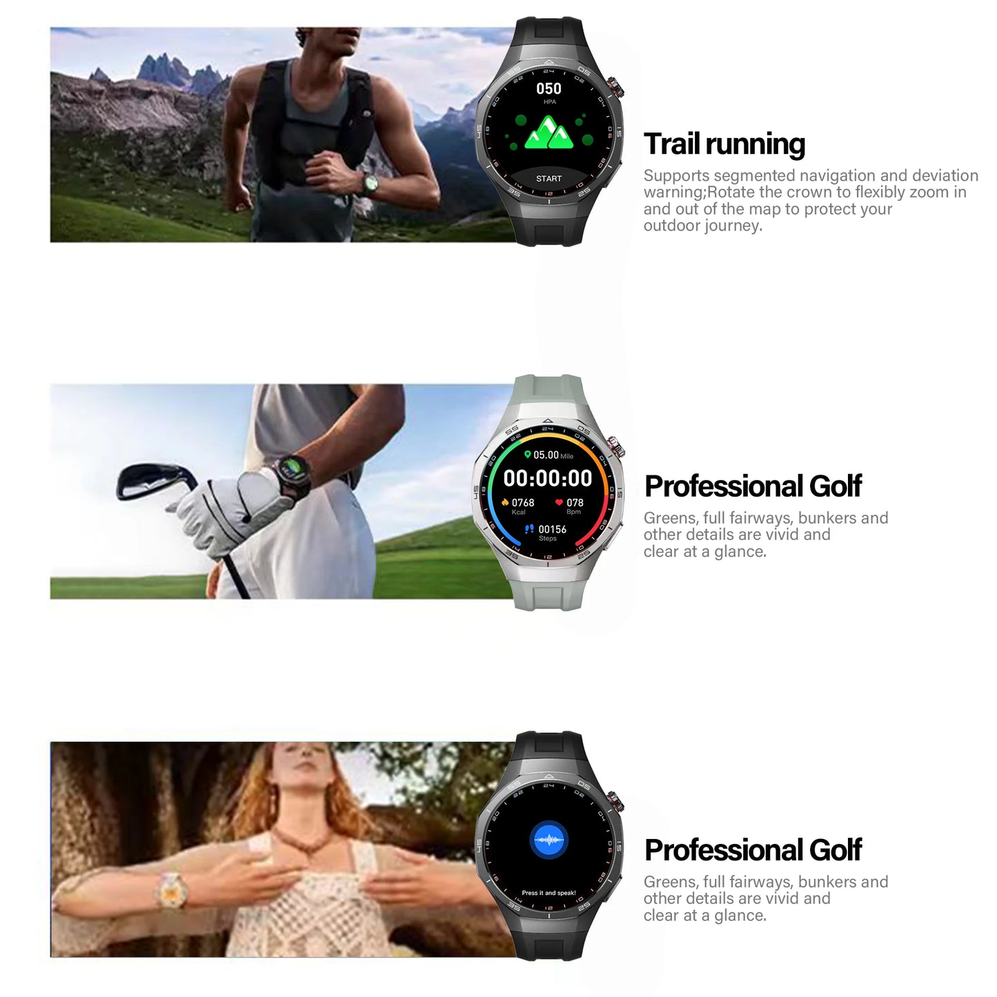 LAXASFIT 2025 New  Smart Watch AMOLED HD Screen Sports Heart Rate Bluetooth Call Men Women Smart Watch