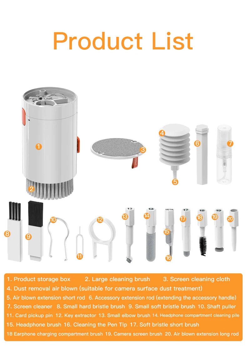 20in1 Digital cleaning kit for iPhone tablet, AirPod screen cleaner, headphone cleaning stick, computer keyboard cleaning brush