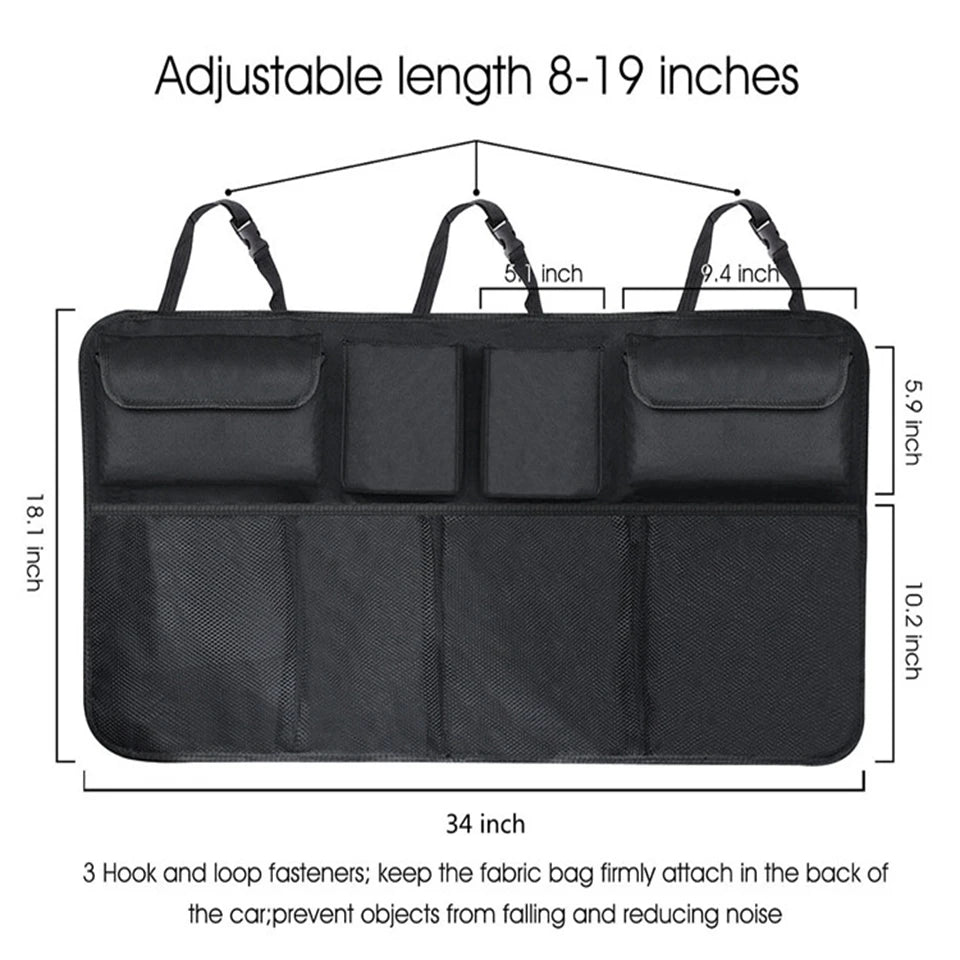 Car Organizer Auto Rear Seat Back Trunk Net Mesh Cargo Storage Bag Pocket Cover Stowing Tidying Interior Camping Accessories