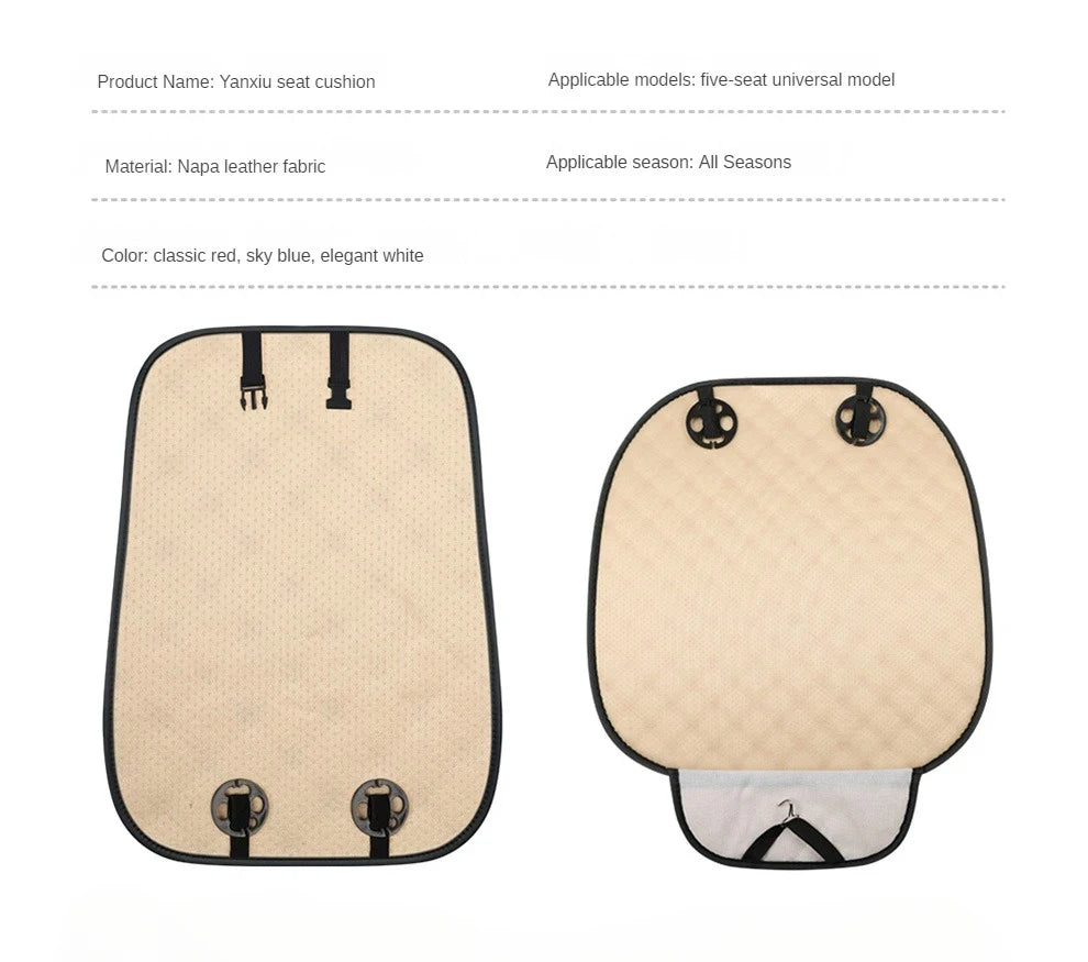 New Pu Leather Car Seat Cover Seat Back Cushion Minimalism Seat Cushion Universal Wear-resistant and Durable Four Seasons