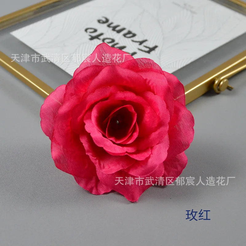10pcs 10cm Artificial Roses Flower Heads DIY Wedding Home Decoration Party Festival Supplies Fake Flowers