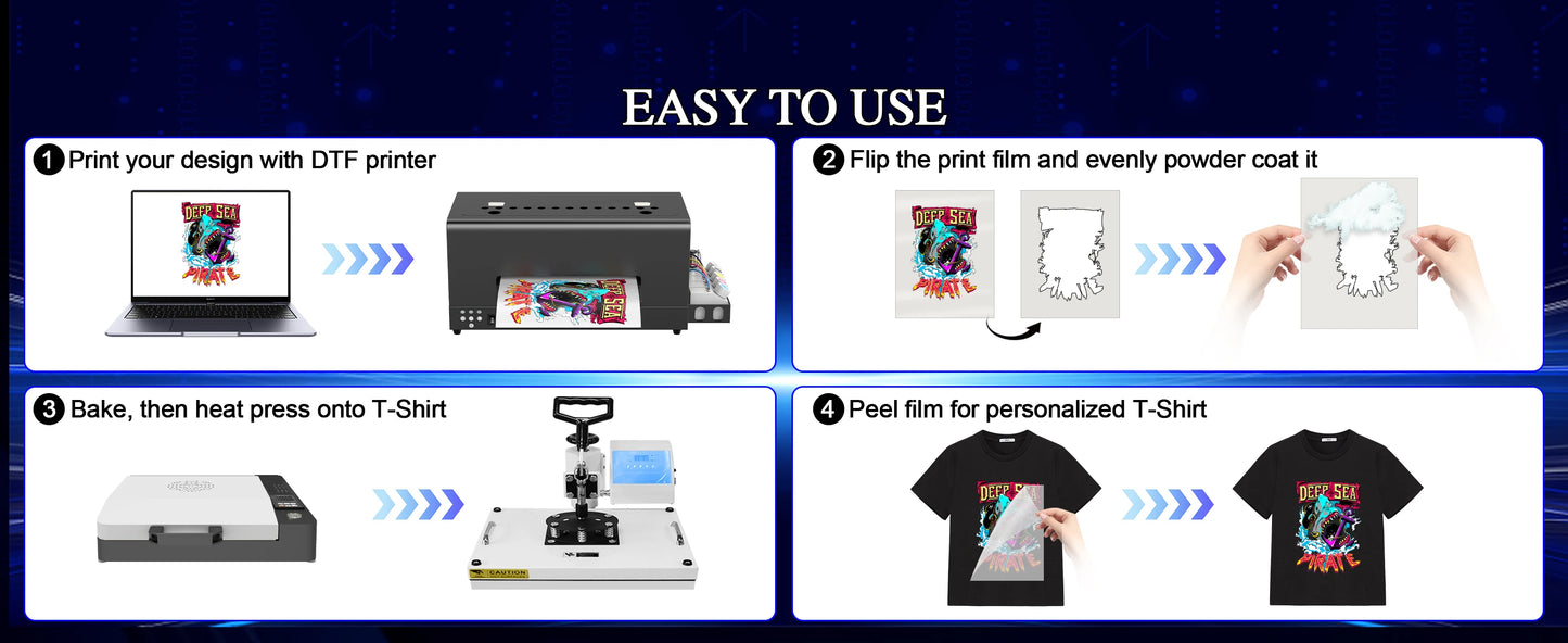 8.2inch A4 DTF Printer with Roll Feeder L800 Tshirt Printing Machine With Oven Directly to Film DTF Printer For tshirt Clothes