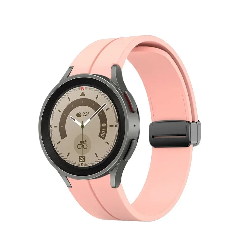 No Gap Soft Silicone Strap For Samsung Galaxy Watch 7 6 5 4 40mm 44mm Breathable Magnetic Wristband Watch 6 4 Classic/5 Pro 45mm