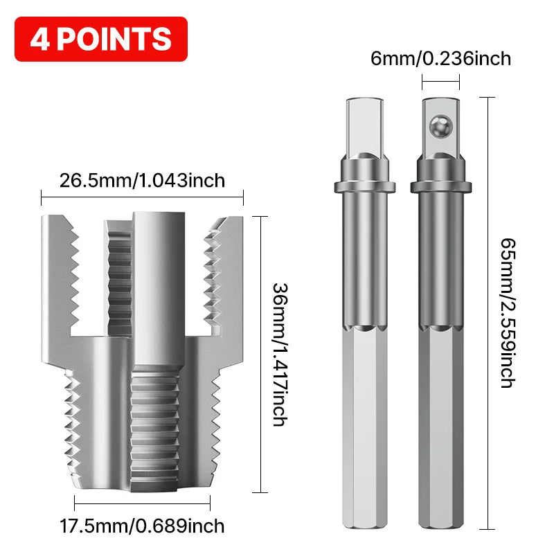HUHAO PPR/PVC Water Pipe Thread Opener Hand Tools Internal Thread External Thread Integrated Tapping Tool Thread Drill Bit