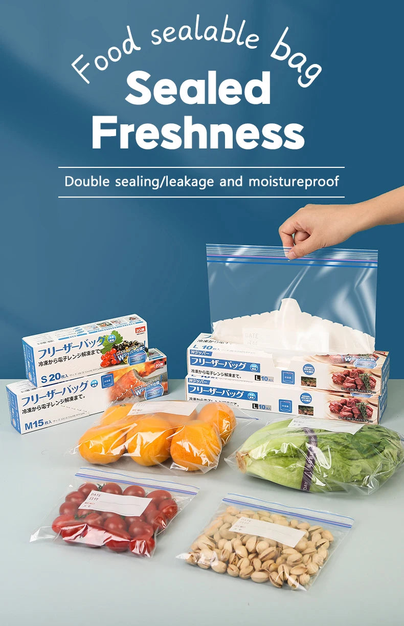 Food Grade Plastic Bag Zipper Sealing Freezer Storage Special Sliding Button Bag Thickened Self-sealing Bag