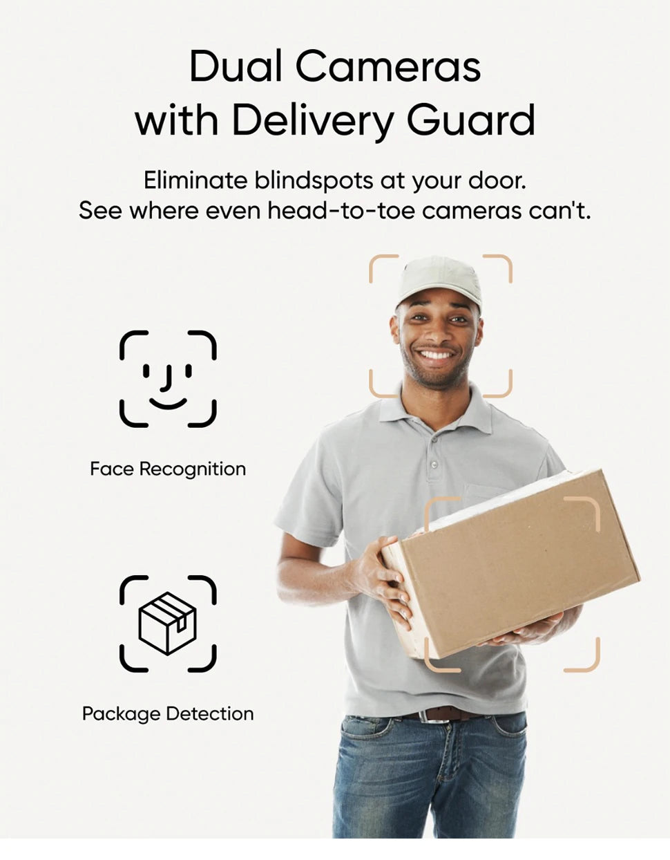eufy Security Video Doorbell E340 Dual Cameras with Delivery Guard 2K Full HD Color Night Vision Wired or Battery Powered