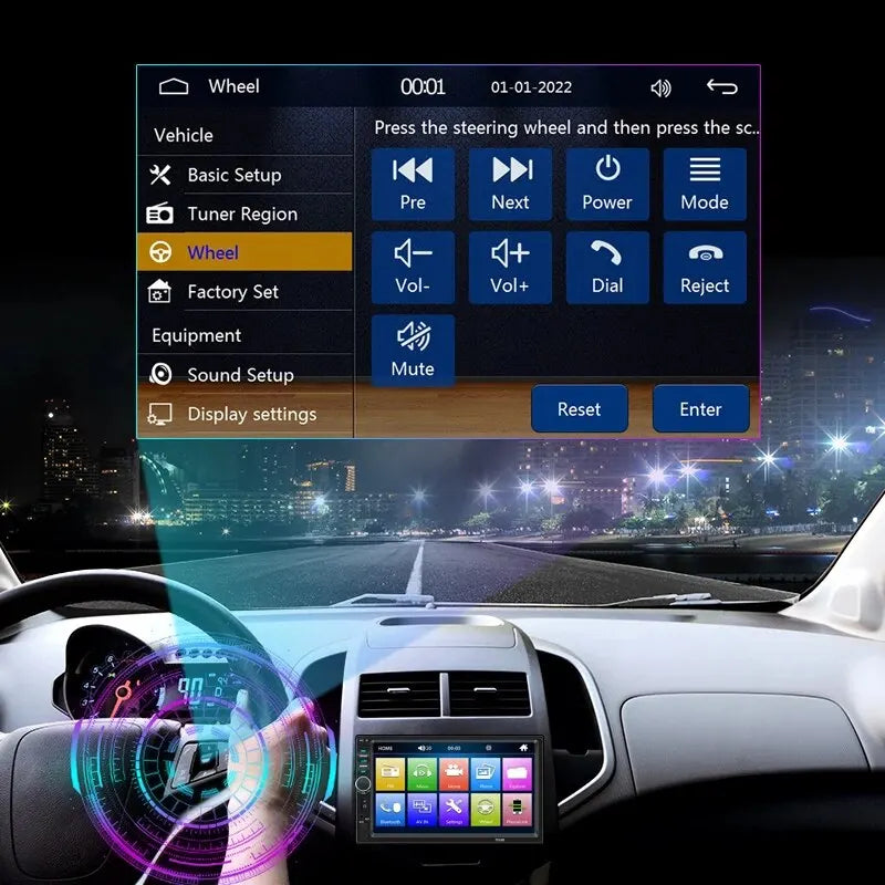 Acodo 2din Stereo 7inch Wired Carplay Radio Touch Screen Automotive Multimedia Bluetooth USB TF FM Radio Autoradio MP5 Player