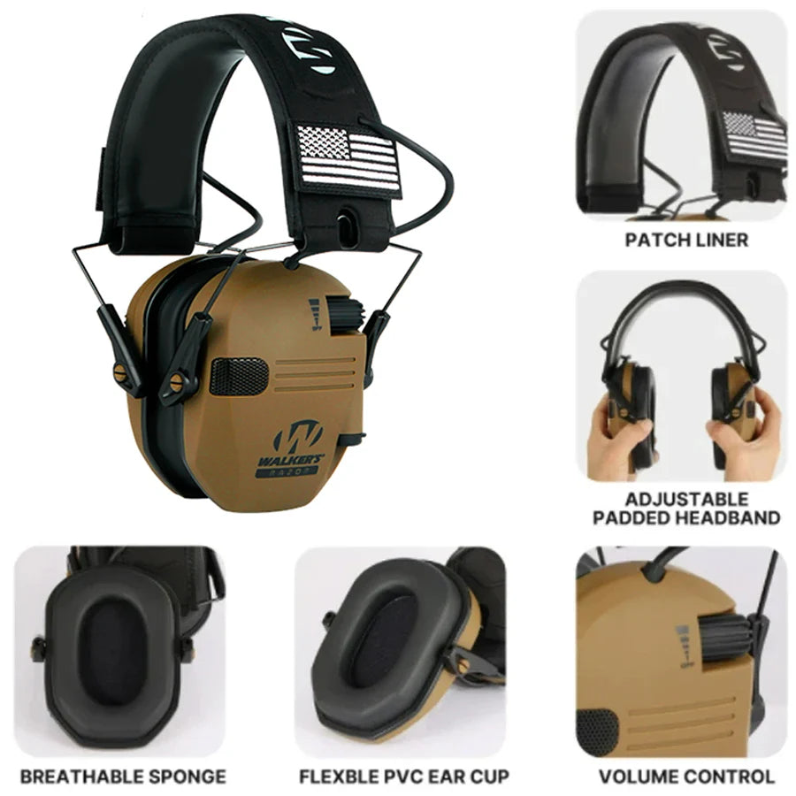 Original Military Tactical Electronic Shooting Earmuffs Outdoor Hunting Sound Pickup Noise Reduction Protection Hearing Headset