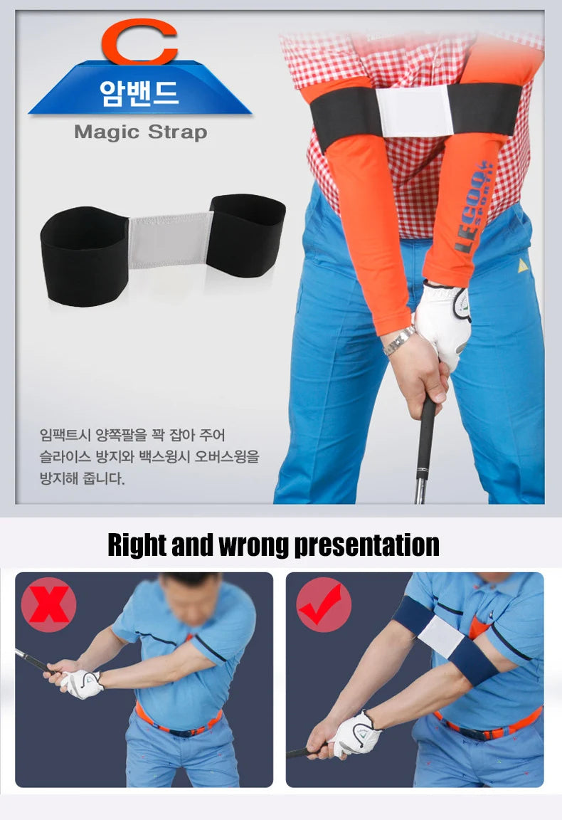 PGM Black Practice Guide for Golf Swing Exercisers Training Aids Outdoor Golf Training Corrective Correction Armband Belt JZQ005