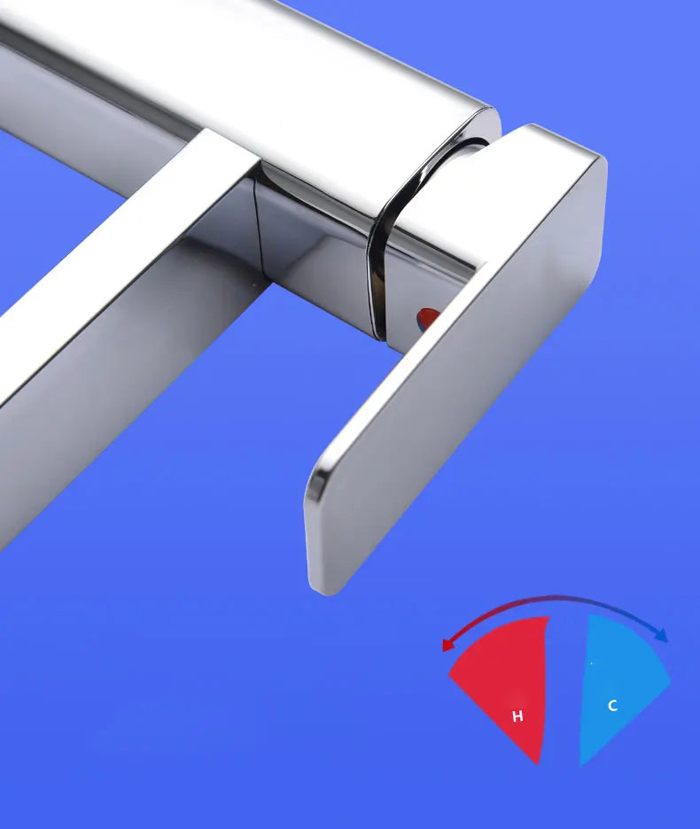 RETHME Gold faucet bathroom faucet metal stainless steel handle hot and cold mixer faucet square faucet beautiful bathroom