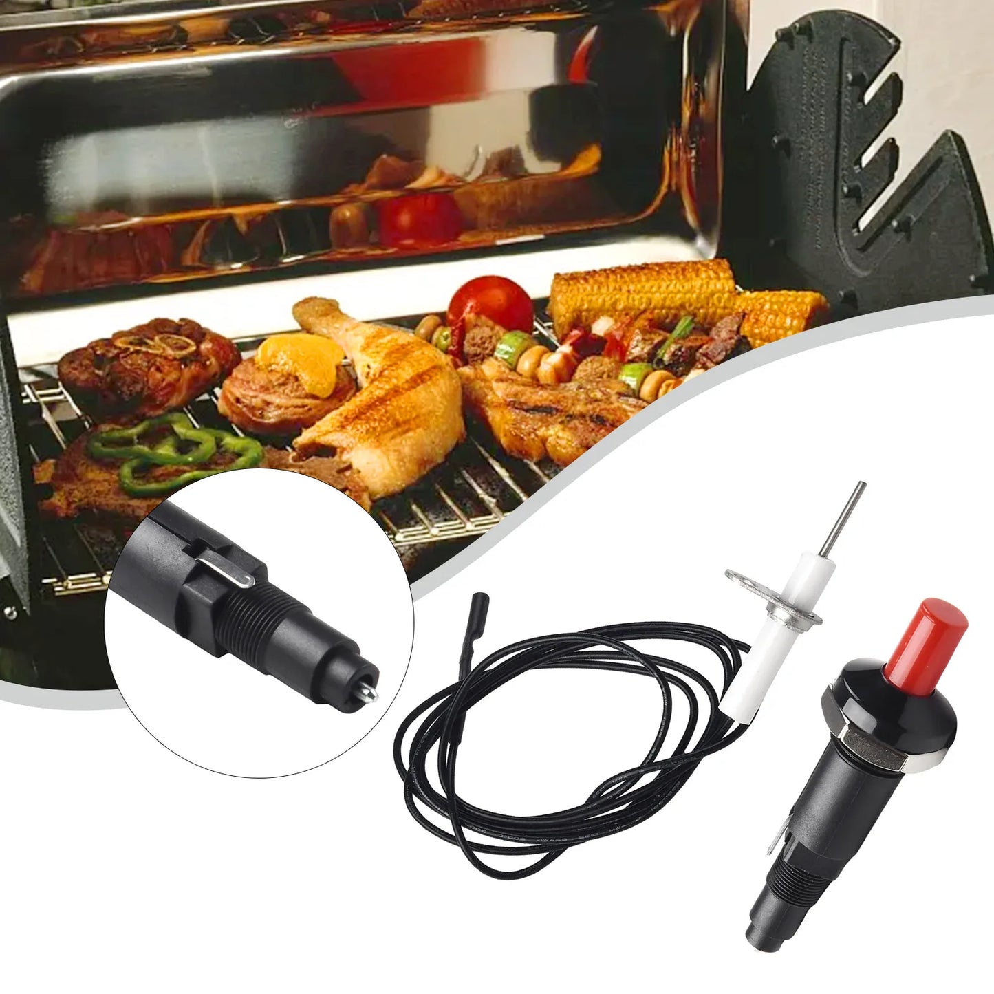 Outdoor Stove Electric Igniter Push Button Piezo Ignitor With Cable Spark Ignition Kit Portable BBQ Kitchen Lighters Home Appli