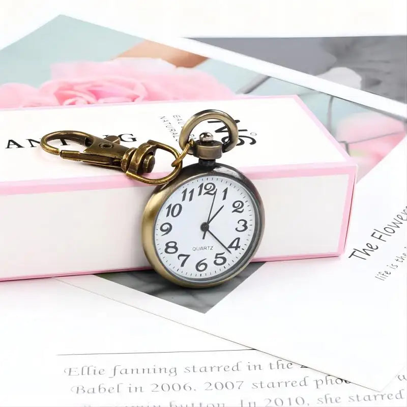 Large number clear pocket watch keychain hanging watch nurse watch student exam quartz watch