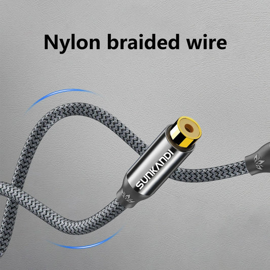 SUNKANDI RCA Male to female extension cable, copper housing RCA male to RCA female cable Stereo audio extension cable adapter