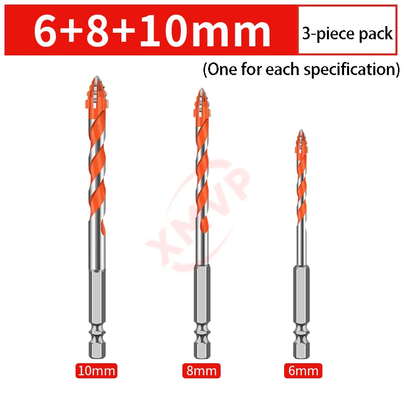 Four-edge serrated drill, eccentric drill bit, high-hardness tile and concrete drilling Super hard electric drill dry drilling
