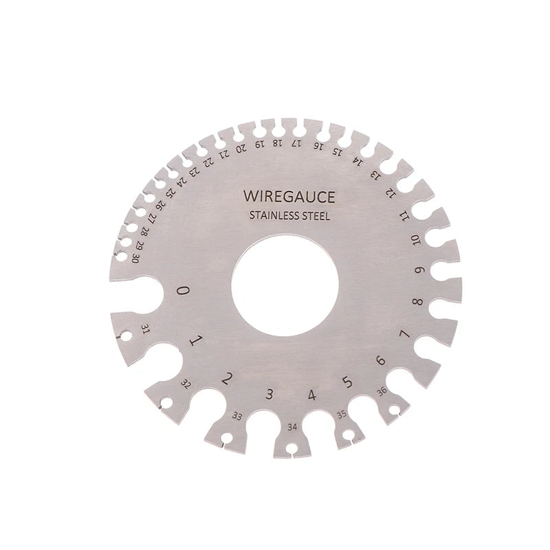 0-36 Round AWG SWG Wire Gauge Thickness Ruler Gauge Diameter Stainless Steel Measurer Tool Welding Inspection Wire Gauge