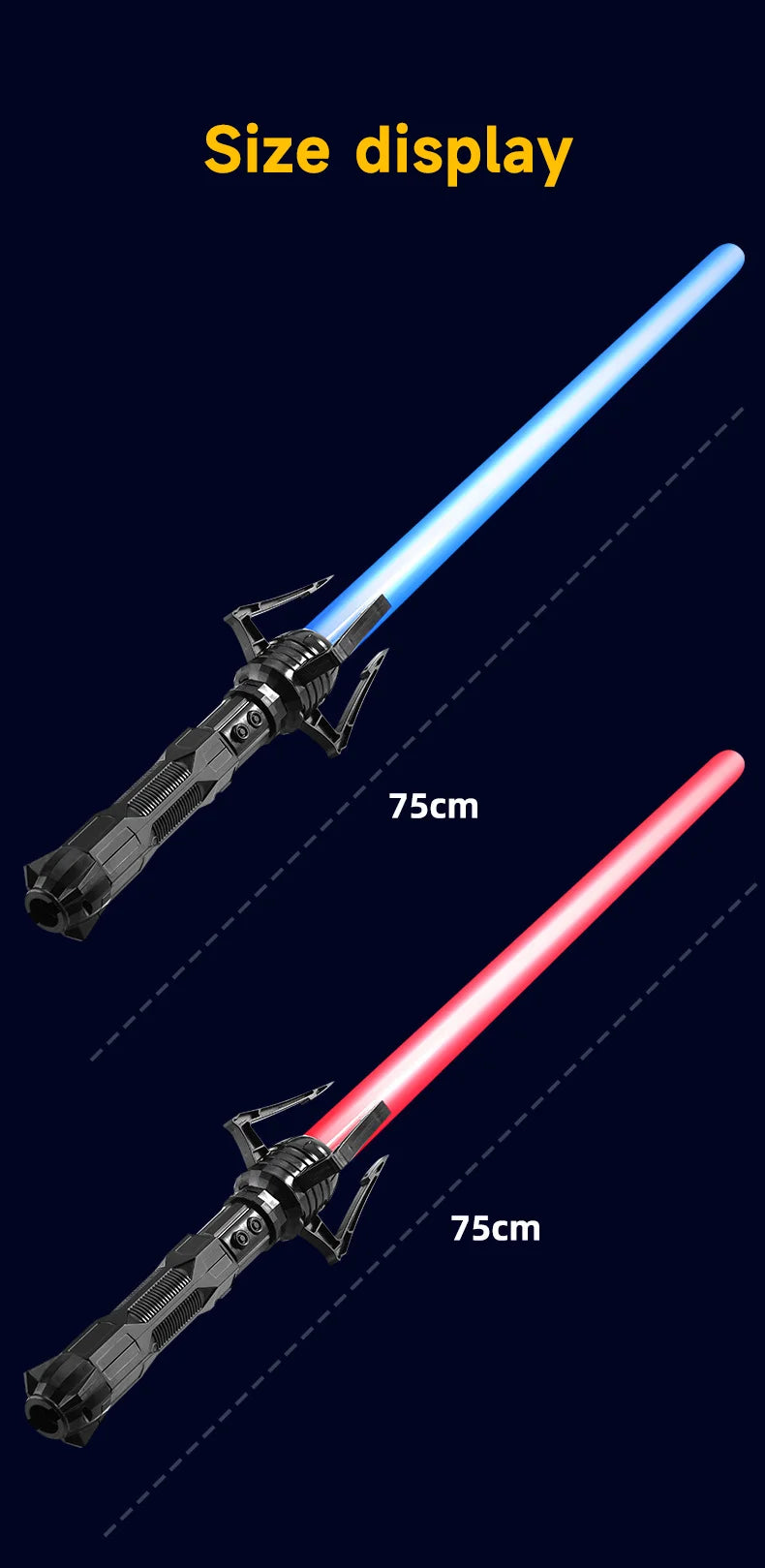 2PCS 2-in-1 Laser Sword Red and Blue Double Saber Transformation Children's Gift Cosplay Weapon Boy Toy
