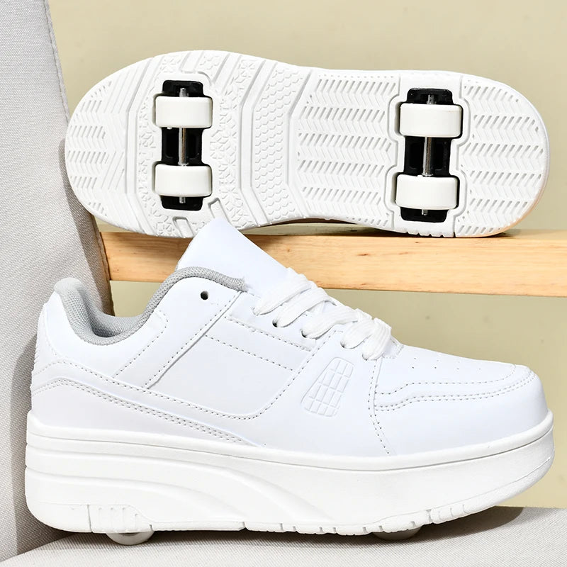Children's Roller Skate Shoes Student Inline Skating Shoes grils 4-Wheel Deformation Boy's Skating Shoes