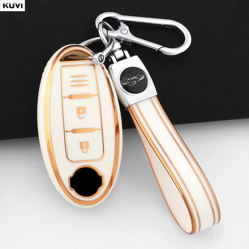 3 Button TPU Car Key Case Cover For Nissan Micra Murano Juke Alissa Pulsar X-trail Note Almera Altima Auto Keychain Protector