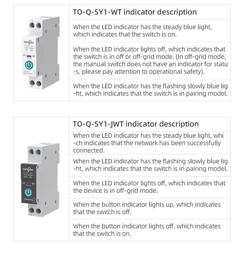 TUYA WIFI Smart Circuit Breaker Power Metering 1P 63A DIN Rail for Smart Home wireless Remote Control Smart Switch by APP TONGOU