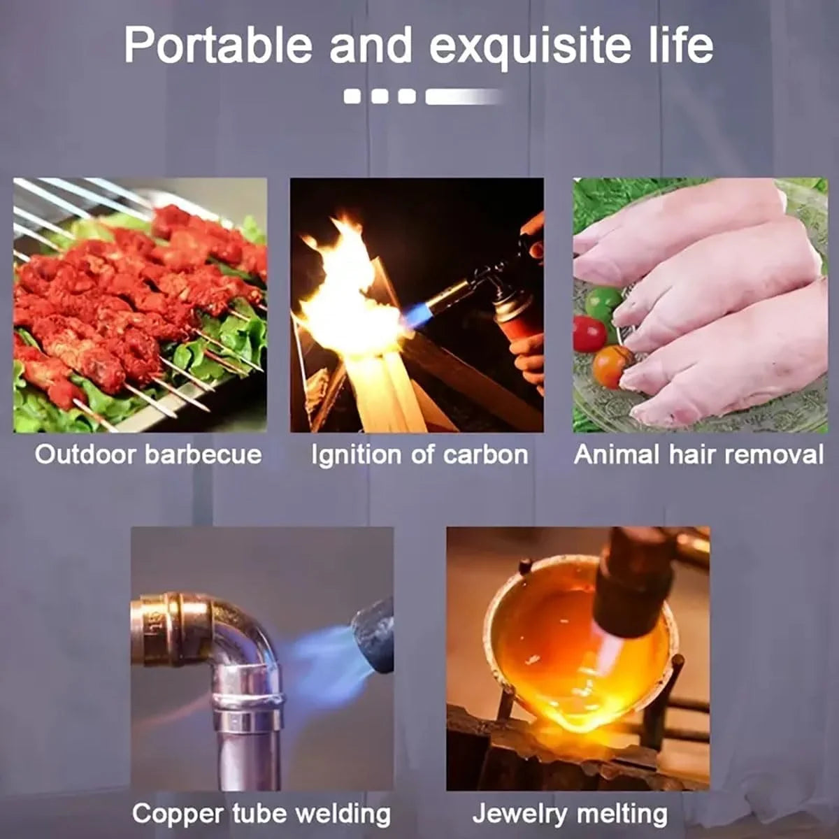 Culinary Professional Kitchen Butane Torch Flame Gun Blowtorch Cooking Soldering Butane AutoIgnition gas-Burner Lighter Heating