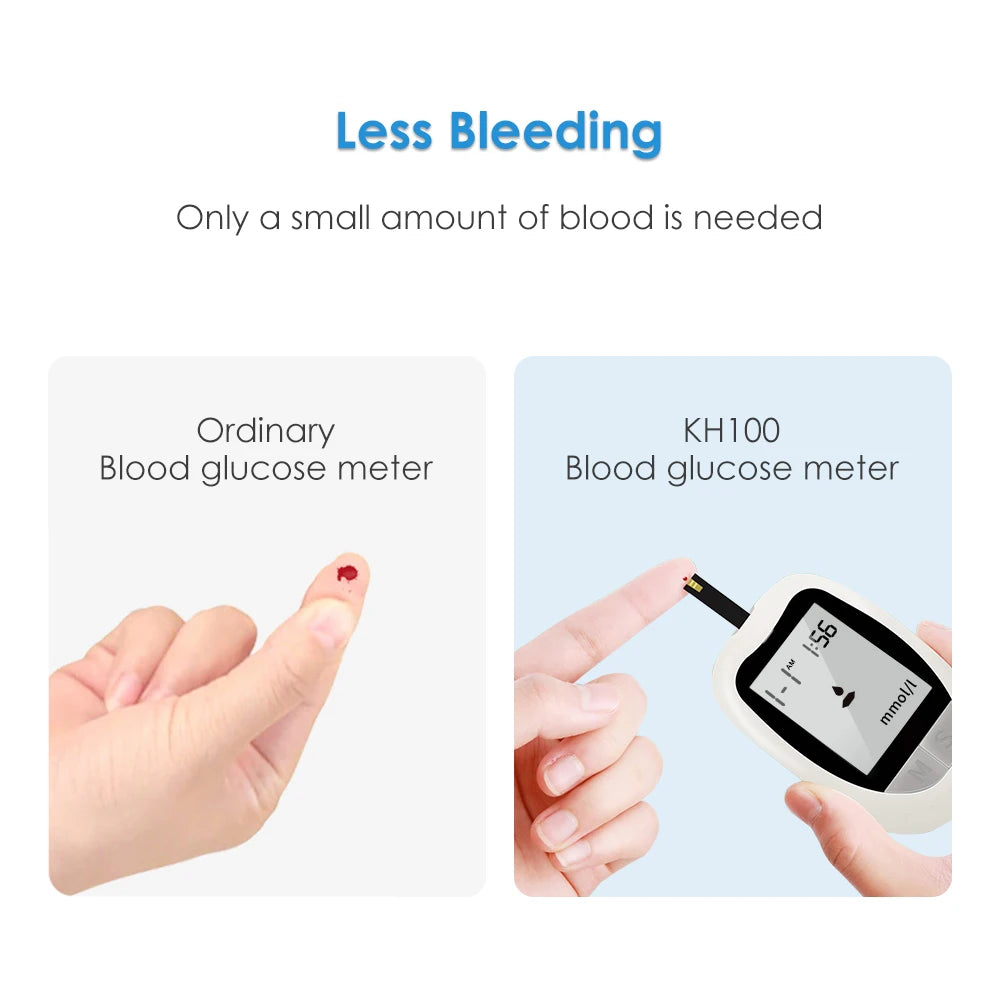 AJC Blood Glucose Meter Glucometer Kit Code Free Diabetes Test 50/100pcs Strips With Lancets Medical Blood Sugar Mg/mmol
