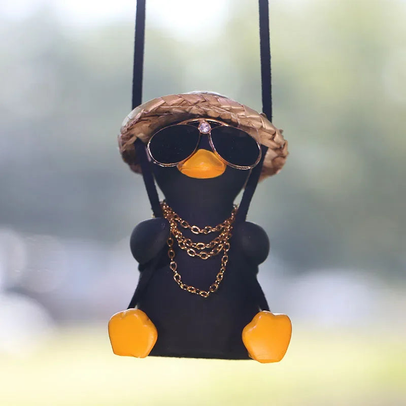 1pc Cute Car Charm Hanging Ornament Cool Swinging Duck Car Accessories for Teens