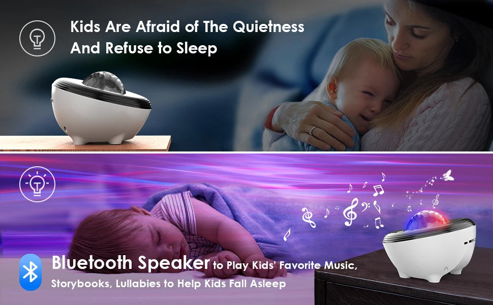 Star Projector LED Aurora Projector Bluetooth Speaker Night Light White Noise Galaxy Projector For Bedroom Kids Decoration Home