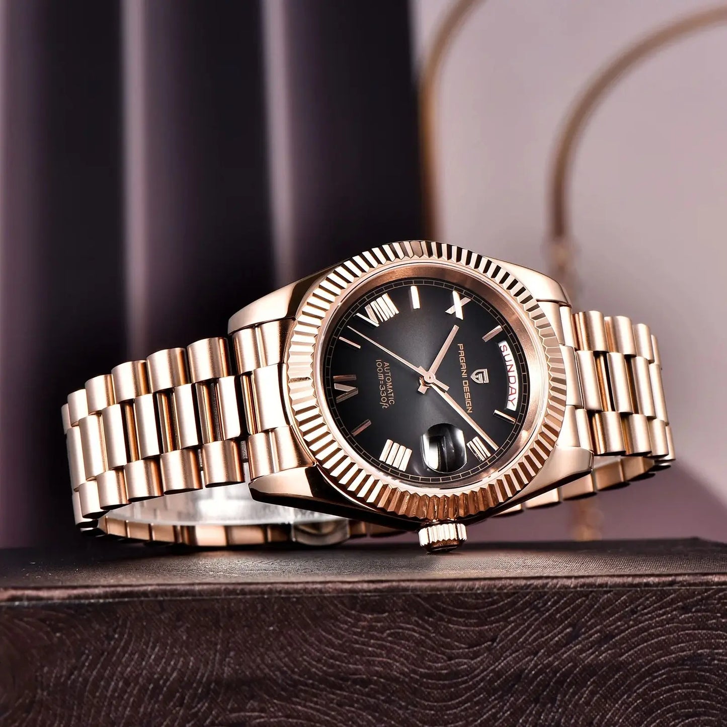 2025 New PAGANI DESIGN DD40 Luxury Rose Gold Automatic Watch For Men Mechanical Watches AR Sapphire Glass Date Wrist watch Men