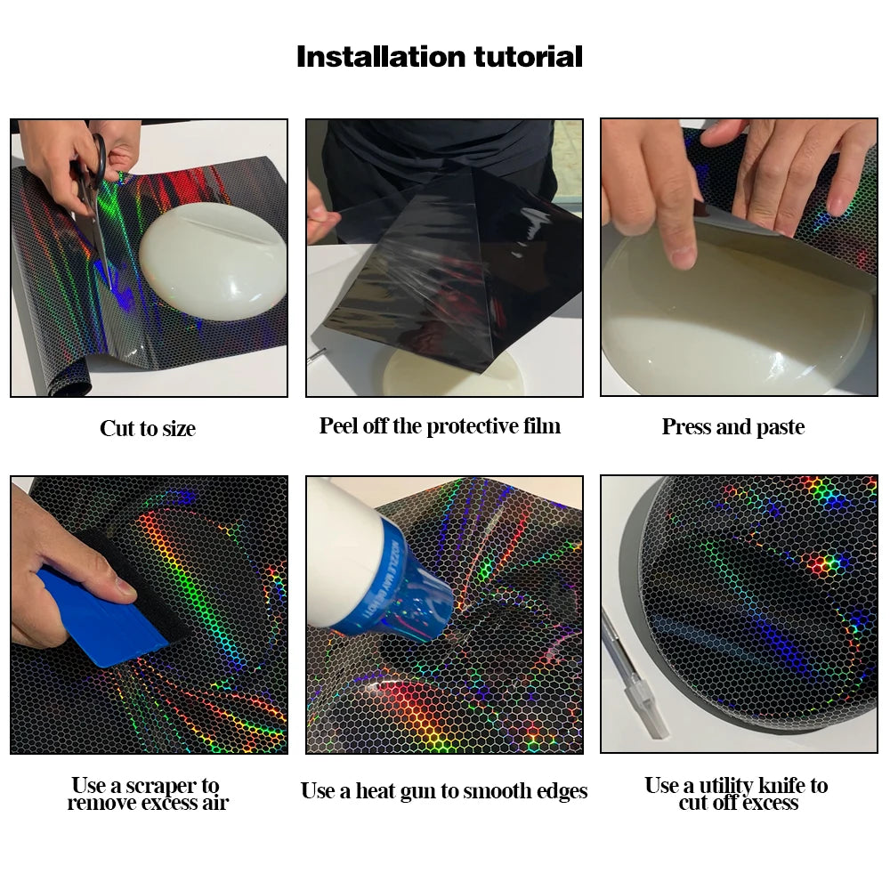 Car Wrap Vinyl Film 2D Glossy Carbon Fiber Sticker Anti-Scratch Black Color Change Film Bubble Free Decal for Car Accessories