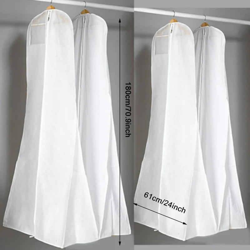 High Quality Long Wedding Dess Bag Cover Evening Dress Dust Cover Bridal Garment Storage Bag New Wedding Dust Cover