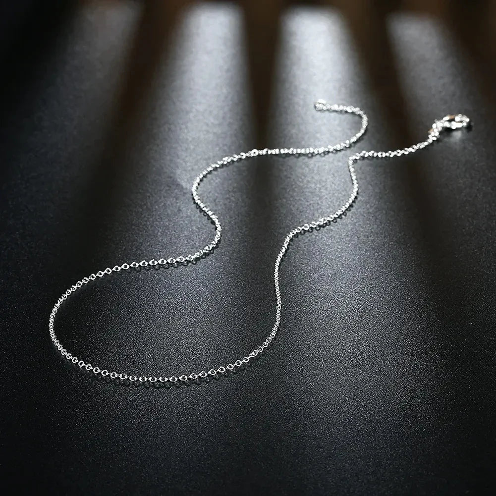 10PCS silver color 1MM Rope circle chain necklace for women 45-60CM fashion party wedding Jewelry Christmas gifts