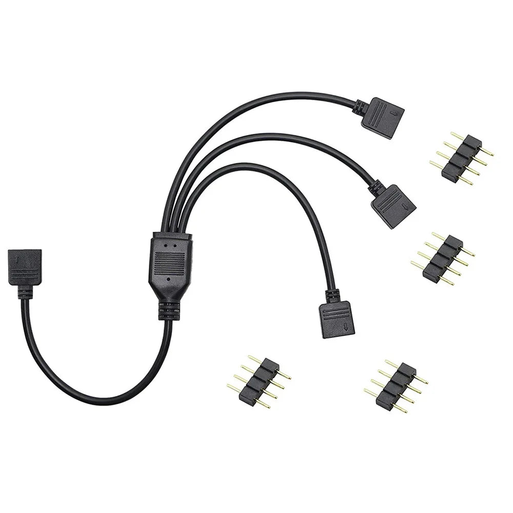 RGB Extended Line 12V AURA 4Pin 5V ARGB 3Needle LED Light Tap Line Motherboard Fan Aperture Strip Chassis RGB Cable