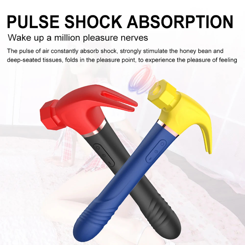 Hammer Vibrator Multifunctional Sex Machine G Spot Stimulation Telescopic Dildo Vaginal Massage Clit Sucking Female Masturbator