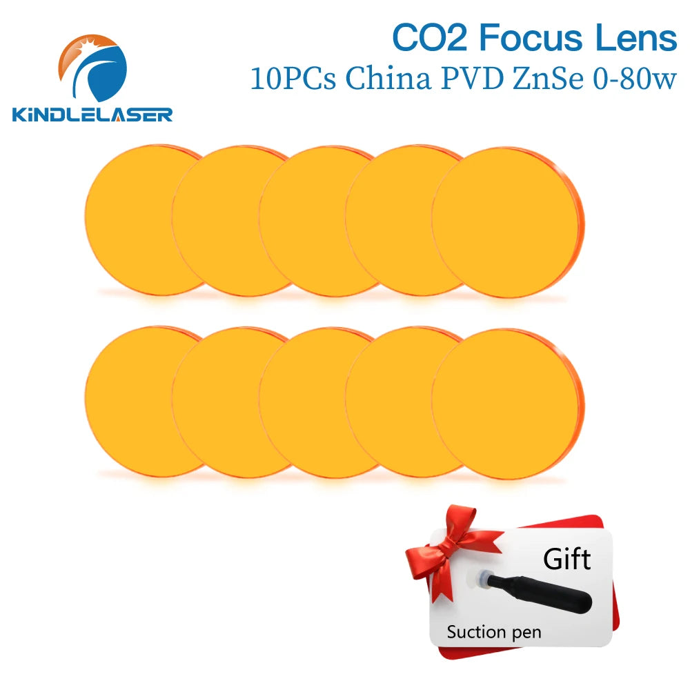 Kindlelaser Focus Lens 3/5/10PCS USA CVD Focus Lens ZnSe DIA  20mm FL50.8/63.5 for 0-200W CO2 Laser Engraving Cutting Machine