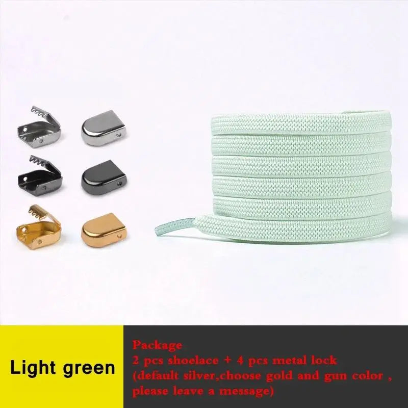 Elastic Flat Shoelaces No Tie Shoe Laces Outdoor Leisure Sneakers Quick Safety Flat Shoe Lace Kids and Adult Unisex Lazy Laces