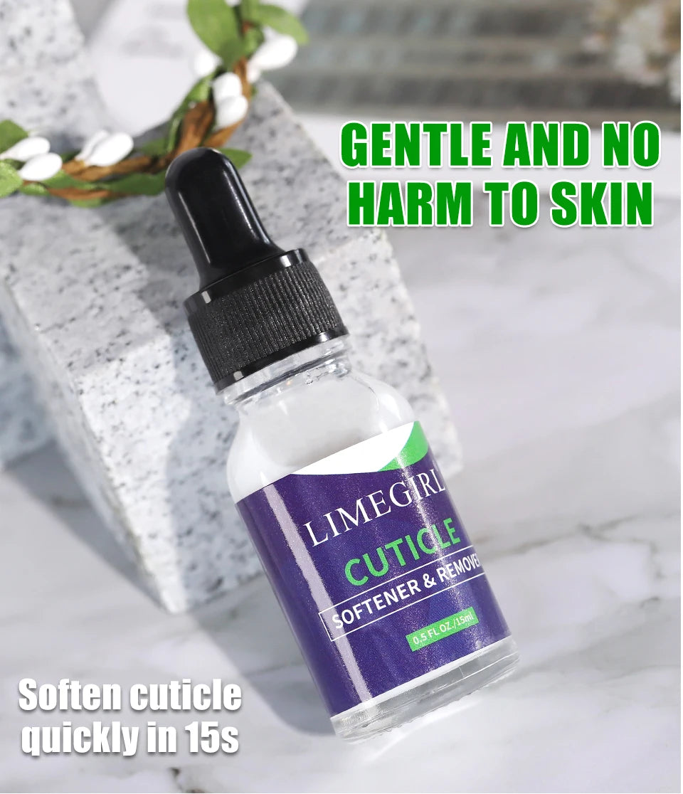 LIMEGIRL 15ml Nail Care Cuticle Regenerating Oil Preventative Nail Polish Softener for Dead Skin Gel Manicure Care Tool