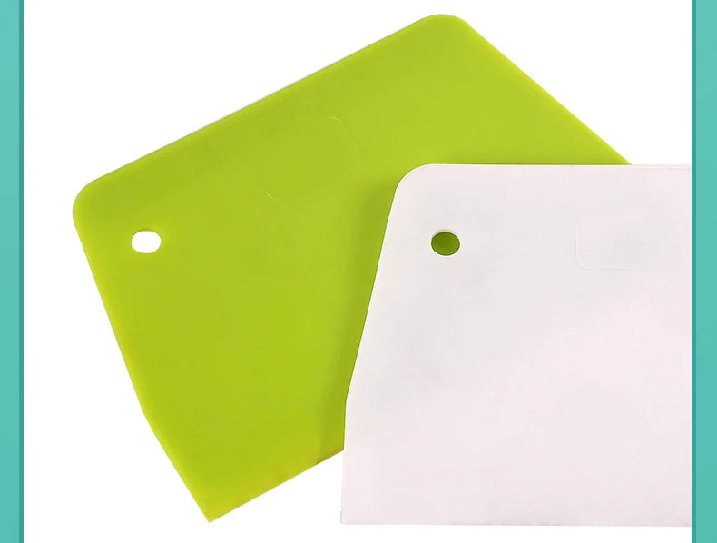 2 PCS Baking Tool Plastic Scraper DIY Pastry Cream Spatula Trapezoidal Dough Cutting Knife Cake Divider Kitchen Accessories