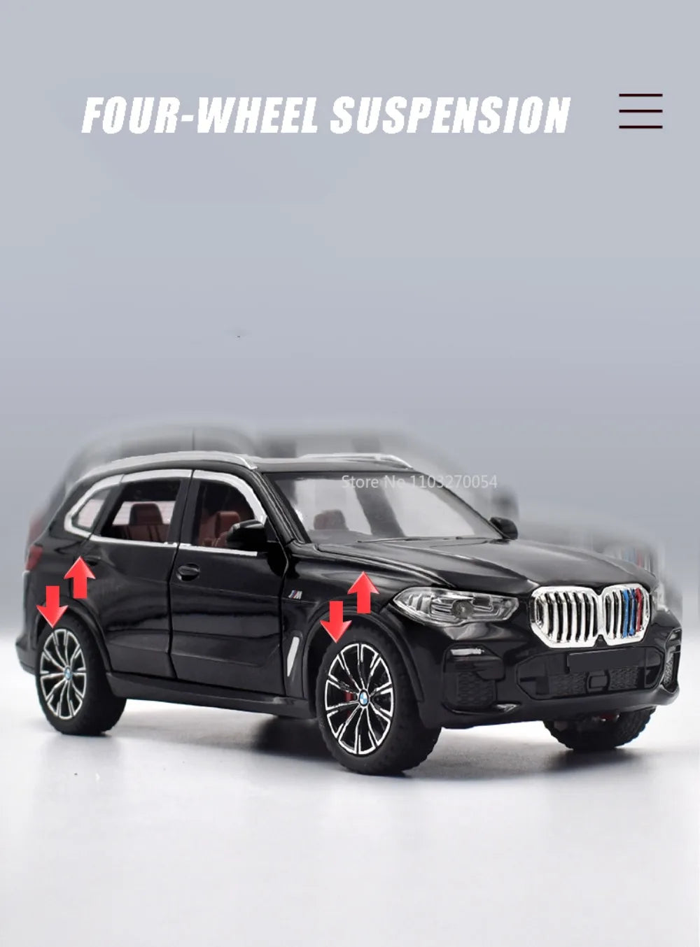 1/24 X5 Alloy SUV Model Car Toy Diecasts Metal Rear Wheel Pull Back Function Vehicle Models With Sound Light Toys For Kids Gifts