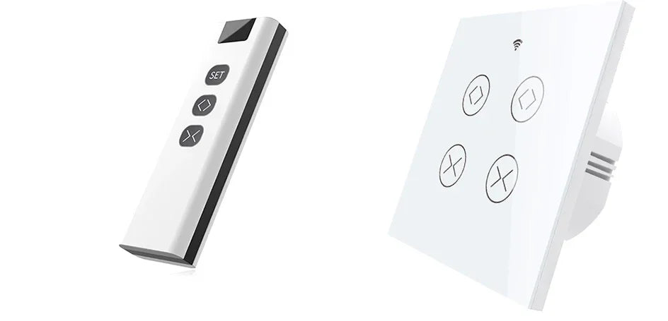 Tuya SmartLife WiFi RF 2 Gang Double Curtain Blind Switch for Roller Shutter Electric Motor With Alexa Google Home Voice Control